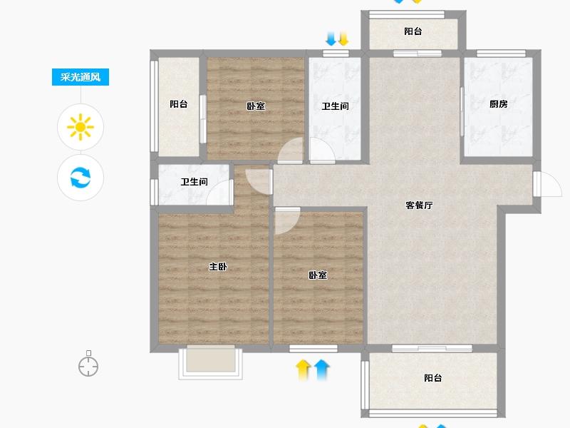 湖北省-随州市-汇龙湾·半岛天境-103.52-户型库-采光通风