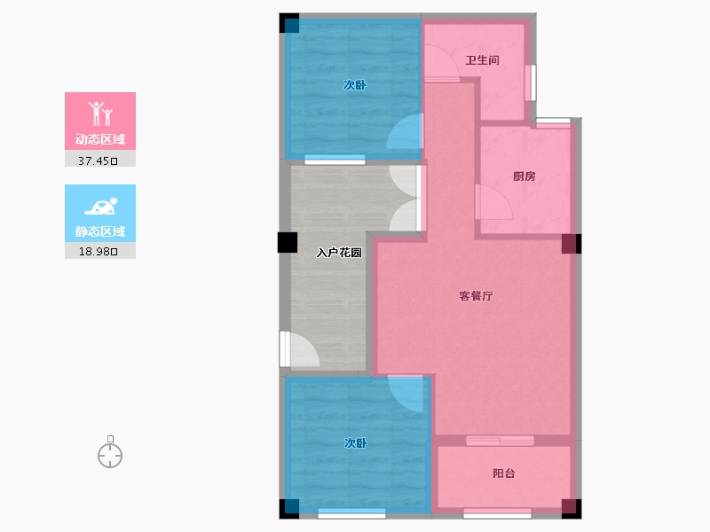 重庆-重庆市-四面山与湖康旅喜镇-59.26-户型库-动静分区