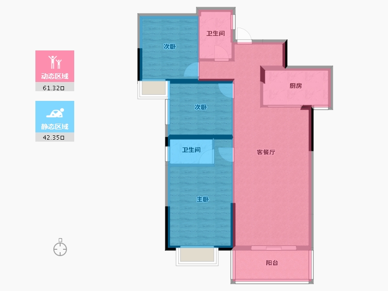 湖北省-孝感市-华耀府东明珠二期-93.26-户型库-动静分区