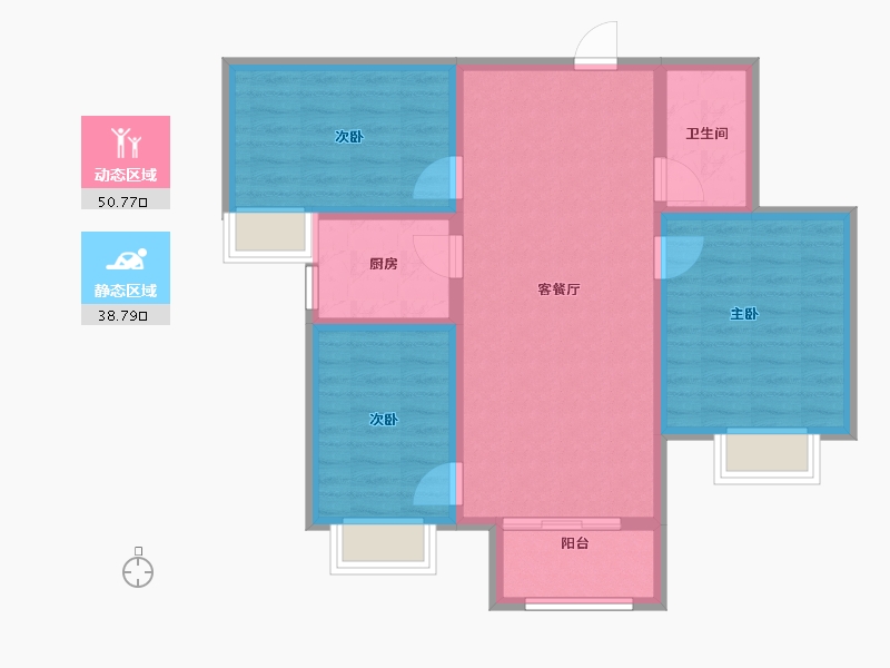 河北省-邢台市-新华里188号-80.00-户型库-动静分区