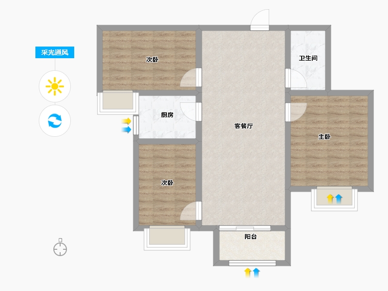 河北省-邢台市-新华里188号-80.00-户型库-采光通风