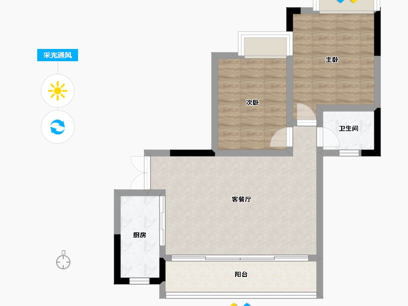 山东省-烟台市-恒信园-67.25-户型库-采光通风