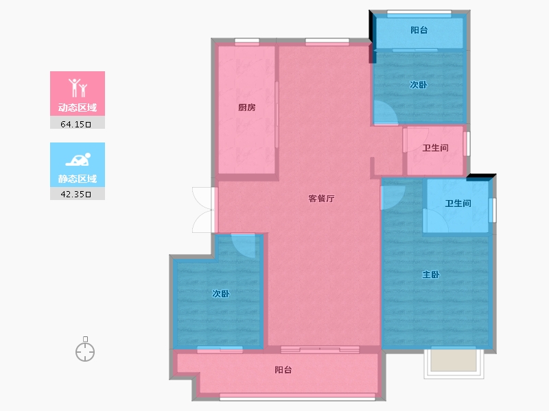 安徽省-宿州市-钟鑫·状元府-96.80-户型库-动静分区