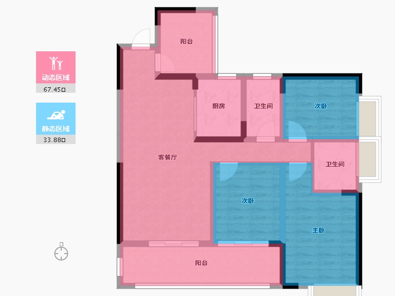 四川省-绵阳市-同立中央23街区-89.38-户型库-动静分区