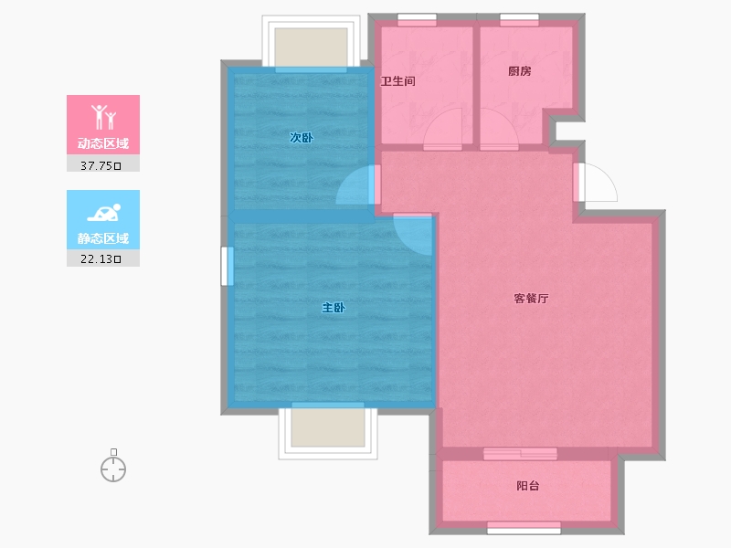 山东省-烟台市-怡海嘉苑-53.30-户型库-动静分区