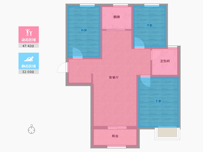 河北省-邢台市-滨河上智家园-70.18-户型库-动静分区