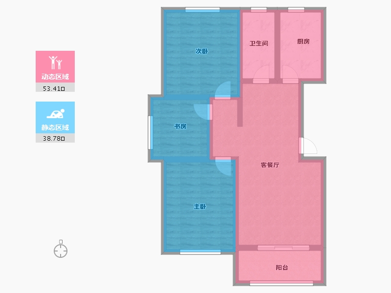 山东省-淄博市-中房四季城-81.65-户型库-动静分区