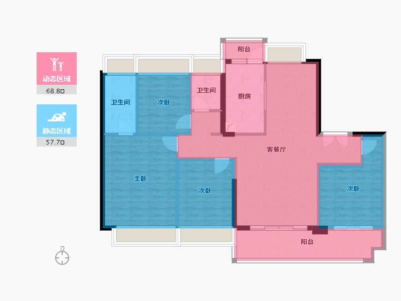 广东省-江门市-美的樾山府-115.22-户型库-动静分区