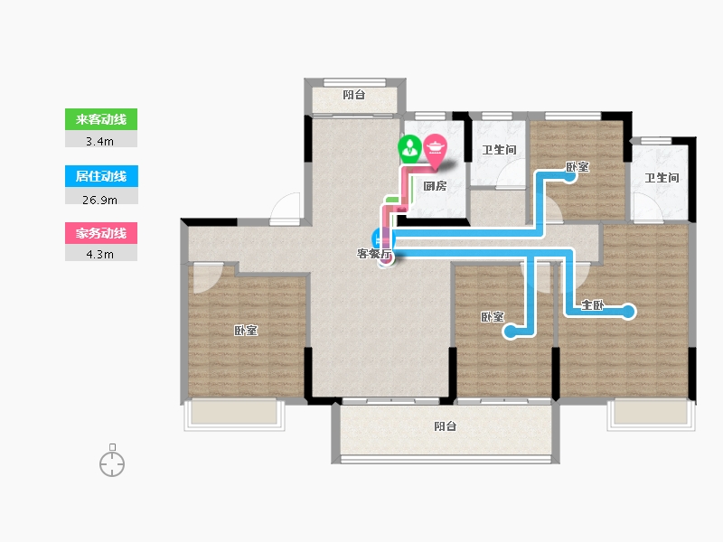 河南省-许昌市-禹州建业春天里-137.57-户型库-动静线