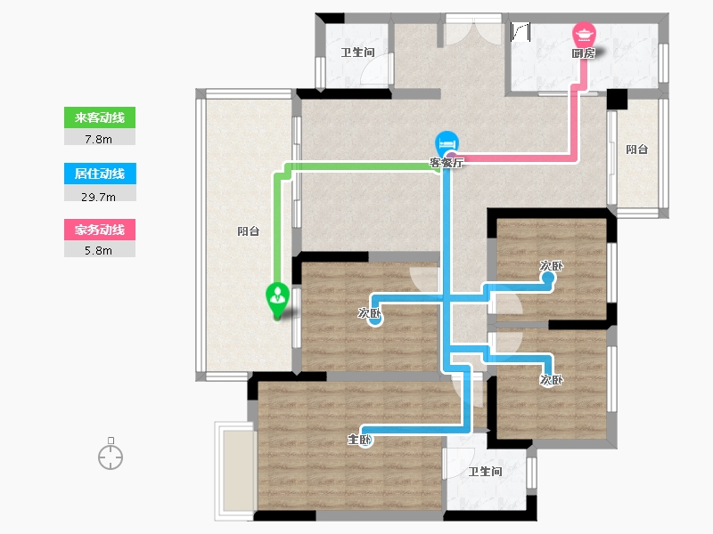 四川省-乐山市-置信丽都花园-92.00-户型库-动静线