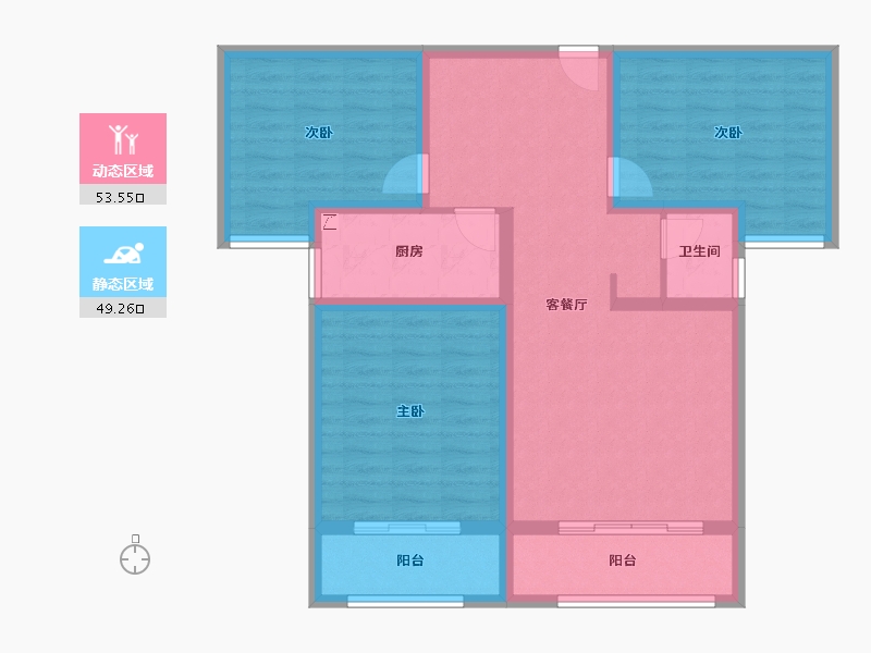 河南省-信阳市-四季花城金桂园-90.97-户型库-动静分区