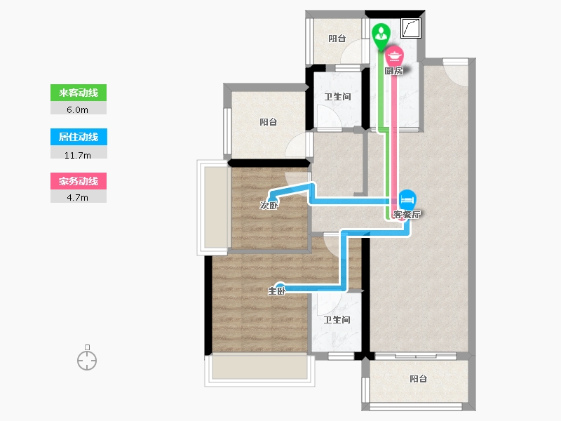 广东省-佛山市-保利中央公园-72.81-户型库-动静线