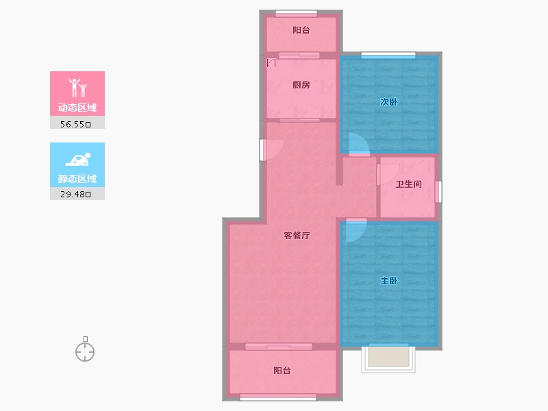 北京-北京市-世界名园-76.61-户型库-动静分区