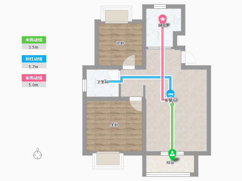 山东省-烟台市-怡海嘉苑-54.00-户型库-动静线