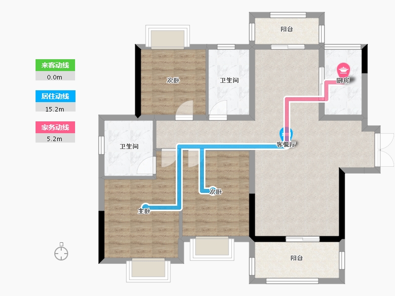 湖北省-武汉市-武汉城建电建汤湖观筑-97.60-户型库-动静线