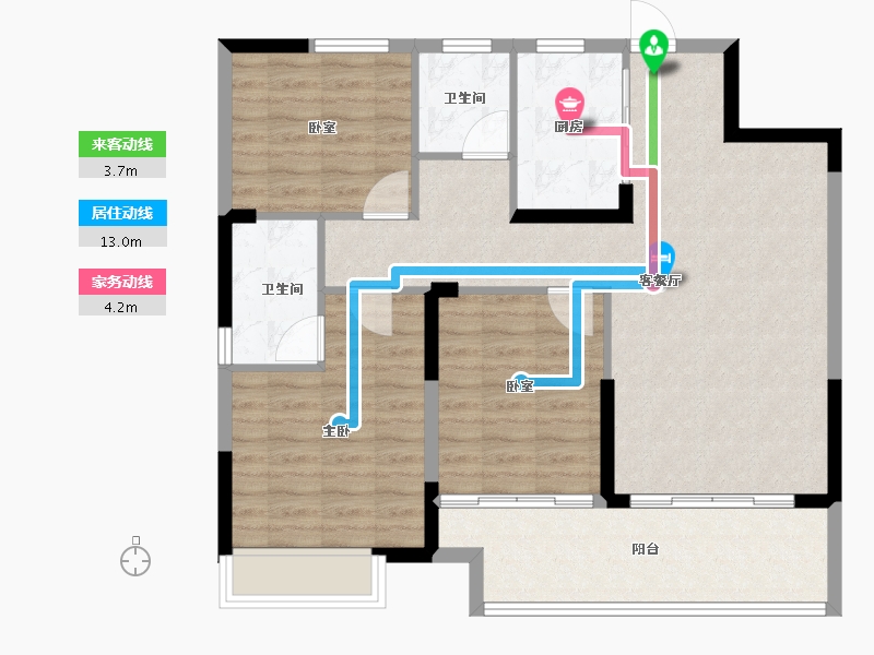 河南省-许昌市-禹州建业春天里-93.68-户型库-动静线