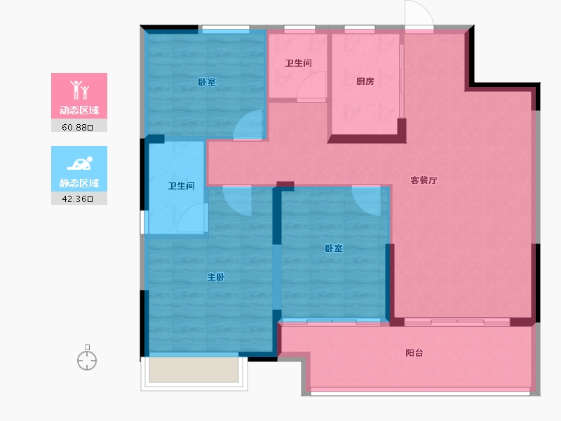 河南省-许昌市-禹州建业春天里-93.68-户型库-动静分区