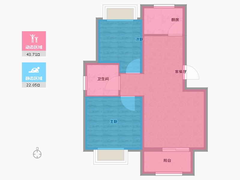 山东省-烟台市-怡海嘉苑-58.60-户型库-动静分区