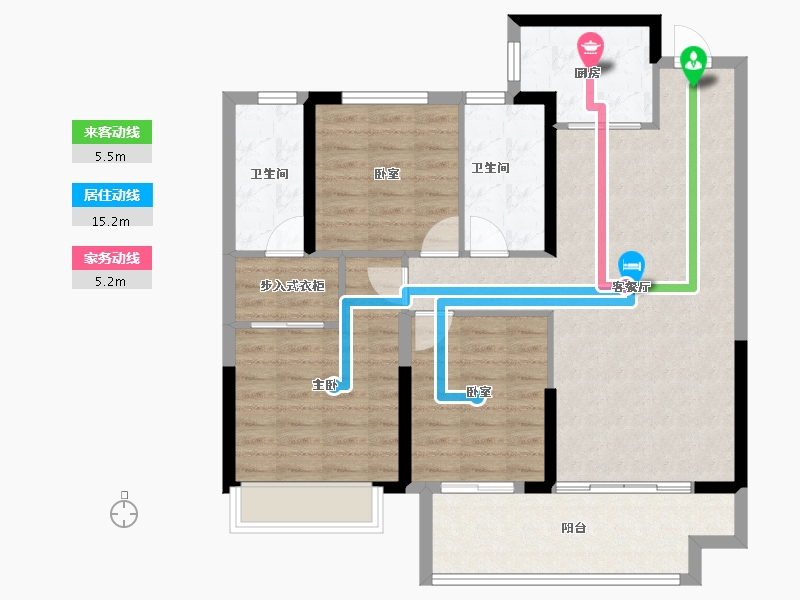 河南省-许昌市-禹州建业春天里-96.00-户型库-动静线