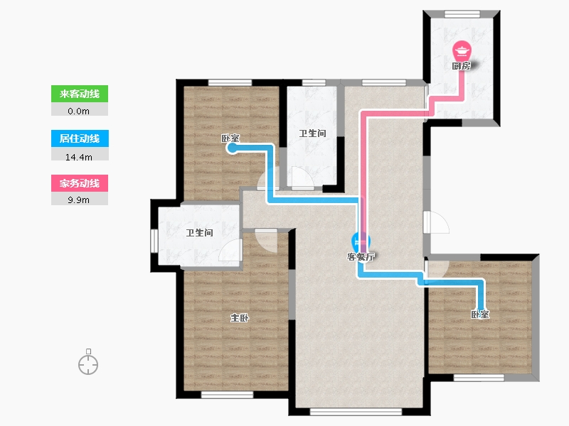 吉林省-通化市-中惠·都市绿洲-112.52-户型库-动静线