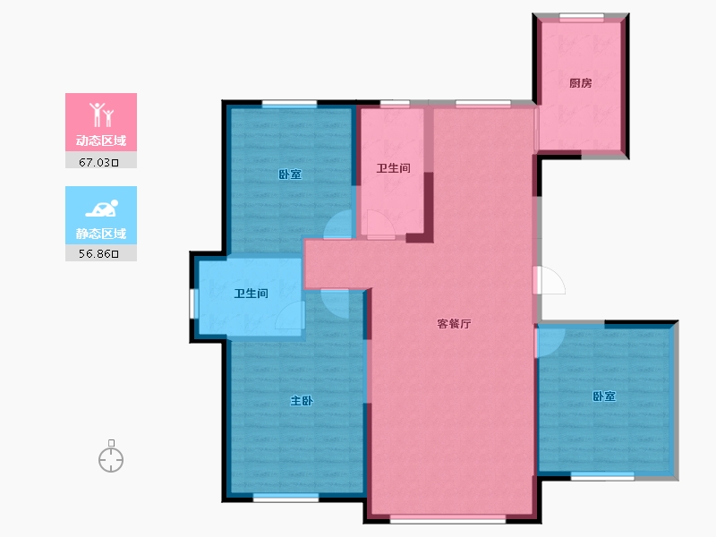 吉林省-通化市-中惠·都市绿洲-112.52-户型库-动静分区