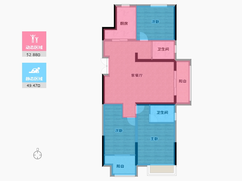 安徽省-宿州市-钟鑫·状元府-91.33-户型库-动静分区