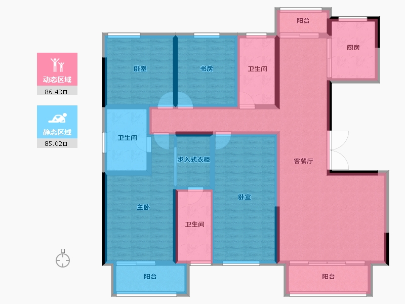 河南省-郑州市-永威上和府-153.29-户型库-动静分区