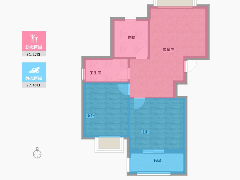 山东省-烟台市-怡海嘉苑-52.40-户型库-动静分区