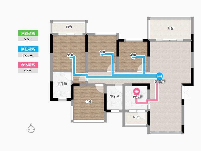 四川省-雅安市-西网江湾城-104.72-户型库-动静线