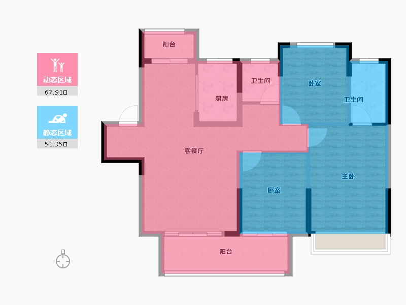 河南省-许昌市-禹州建业春天里-108.00-户型库-动静分区