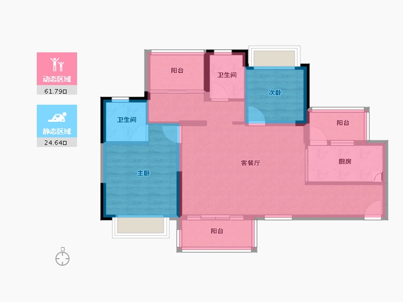 四川省-内江市-万达·内江文旅城-76.80-户型库-动静分区