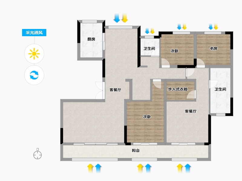 河南省-郑州市-福晟南山府-146.96-户型库-采光通风