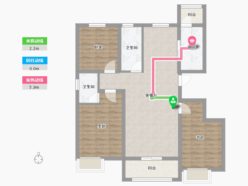 河北省-邢台市-滨河上智家园-85.92-户型库-动静线