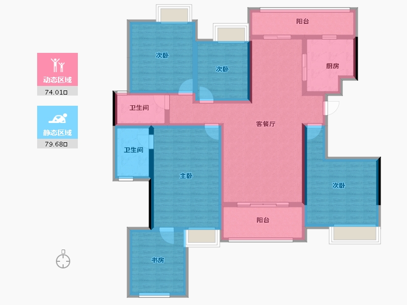 贵州省-铜仁市-桐达果岭-136.35-户型库-动静分区