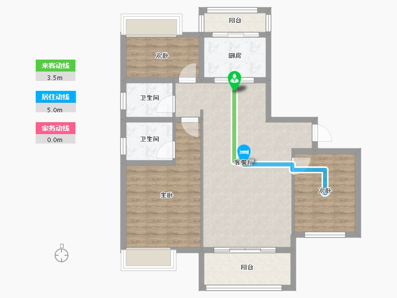 四川省-绵阳市-同立中央23街区-86.67-户型库-动静线