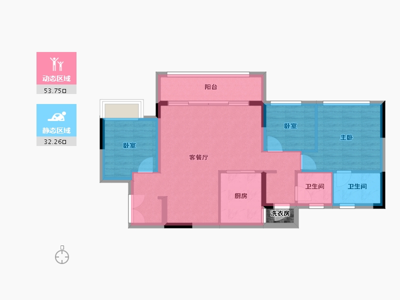 重庆-重庆市-华润置地重庆润府-78.40-户型库-动静分区