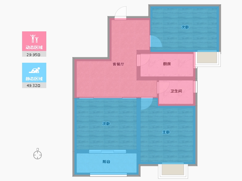 山东省-淄博市-美力理想城-70.41-户型库-动静分区