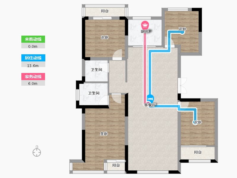 宁夏回族自治区-银川市-巨力·公园华府-111.71-户型库-动静线