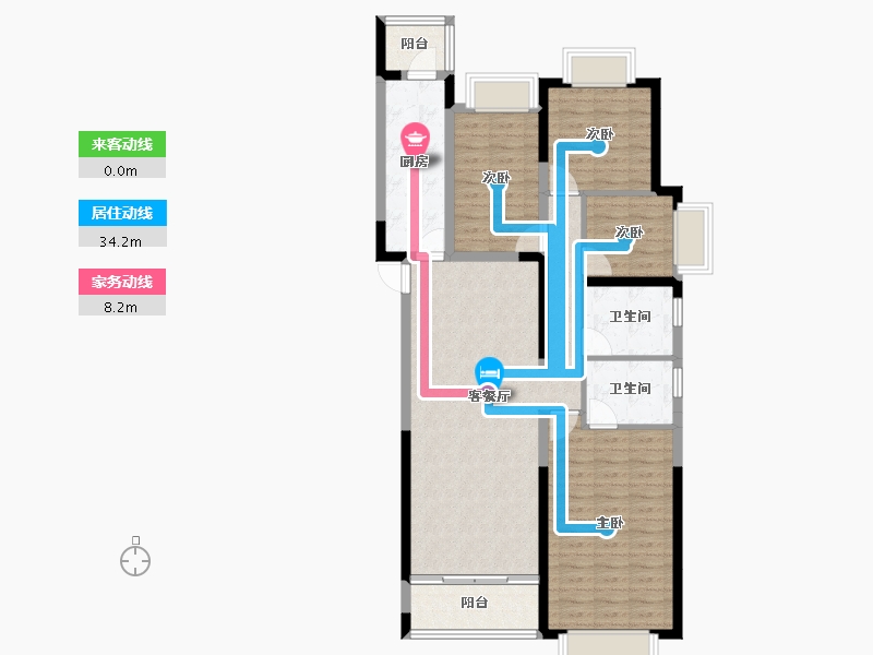 湖北省-十堰市-十堰恒大城·雲境-104.37-户型库-动静线