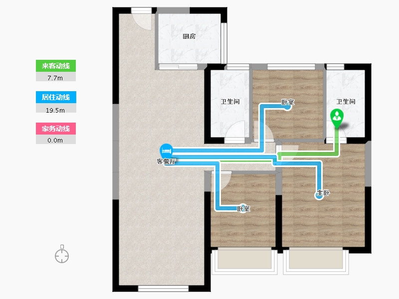 陕西省-西安市-碧桂园·云府-77.10-户型库-动静线