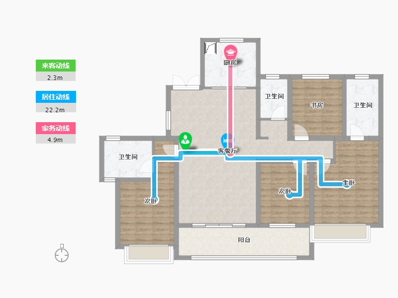 浙江省-台州市-云樾观岭-140.00-户型库-动静线