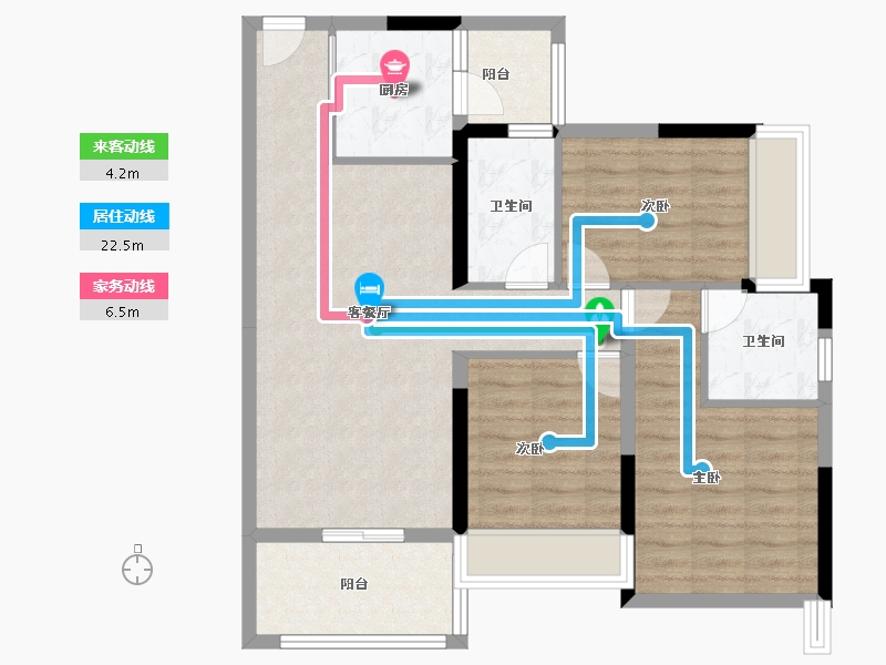 山东省-烟台市-龙玺城-84.00-户型库-动静线