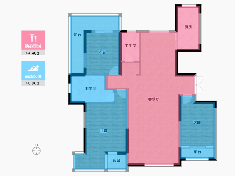 宁夏回族自治区-银川市-巨力·公园华府-119.18-户型库-动静分区