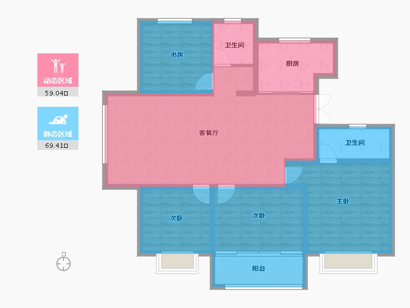 山东省-淄博市-美力理想城-116.01-户型库-动静分区