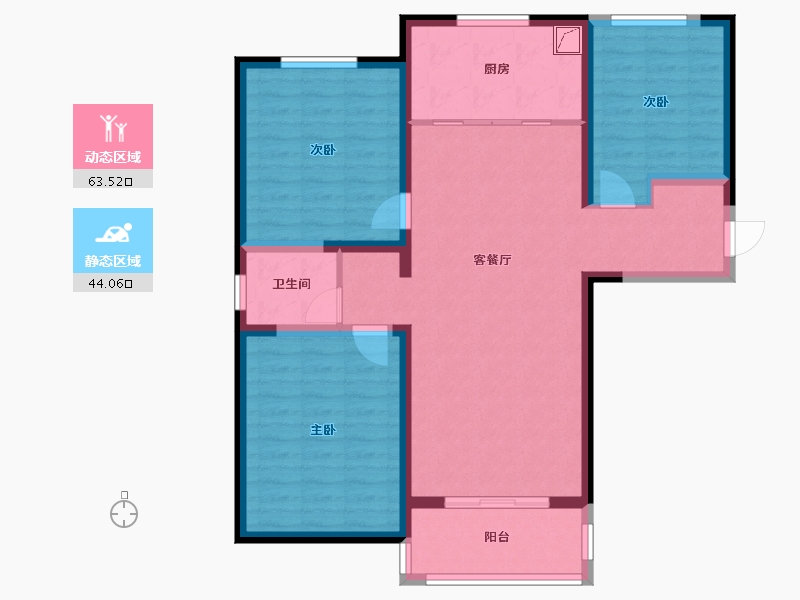 河南省-洛阳市-开元壹号芸台-95.00-户型库-动静分区