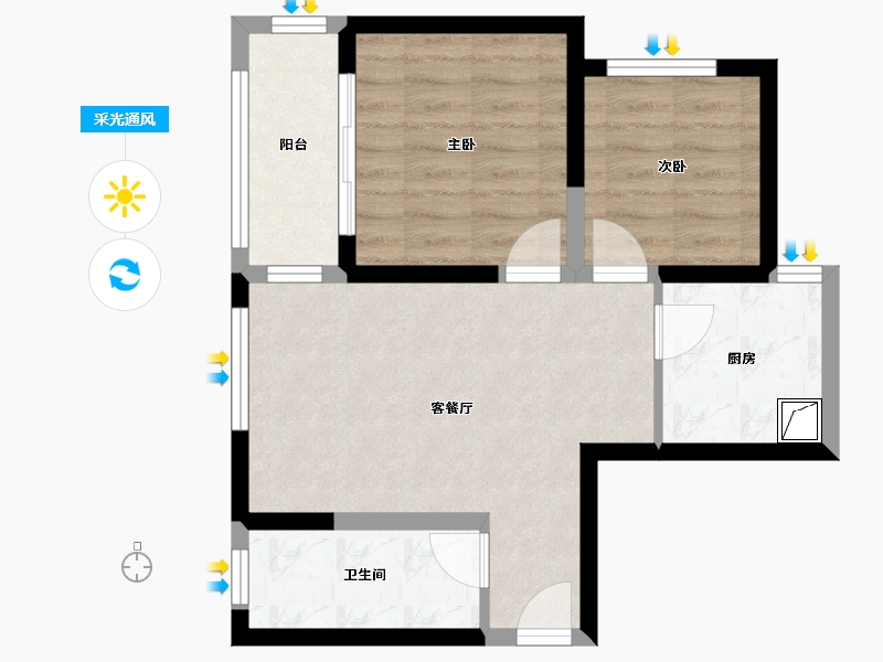 陕西省-西安市-邢鑫-65.00-户型库-采光通风