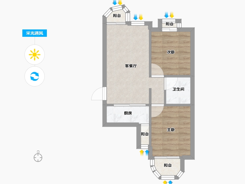 河北省-石家庄市-心海假日-74.90-户型库-采光通风