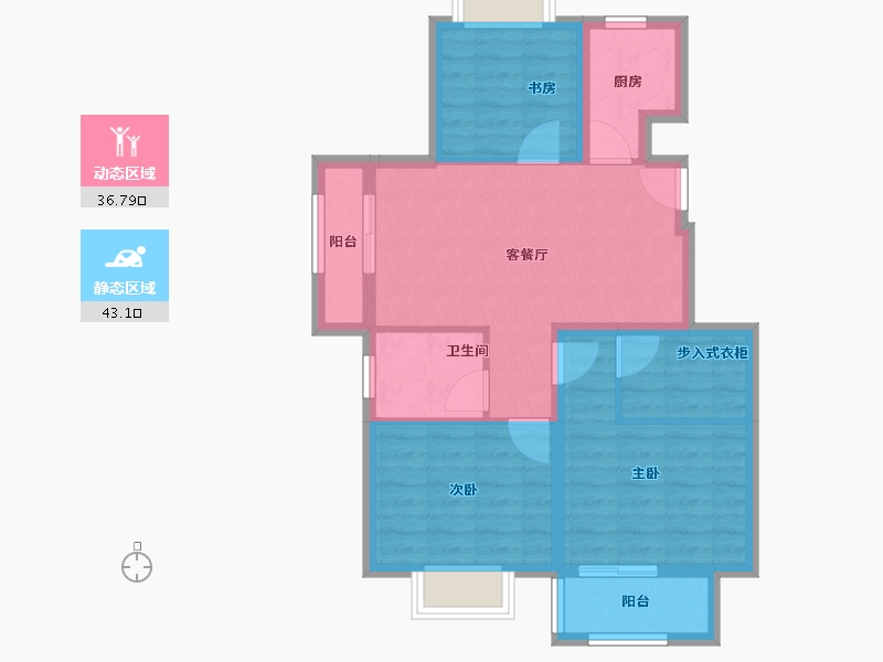 山东省-烟台市-怡海嘉苑-70.70-户型库-动静分区