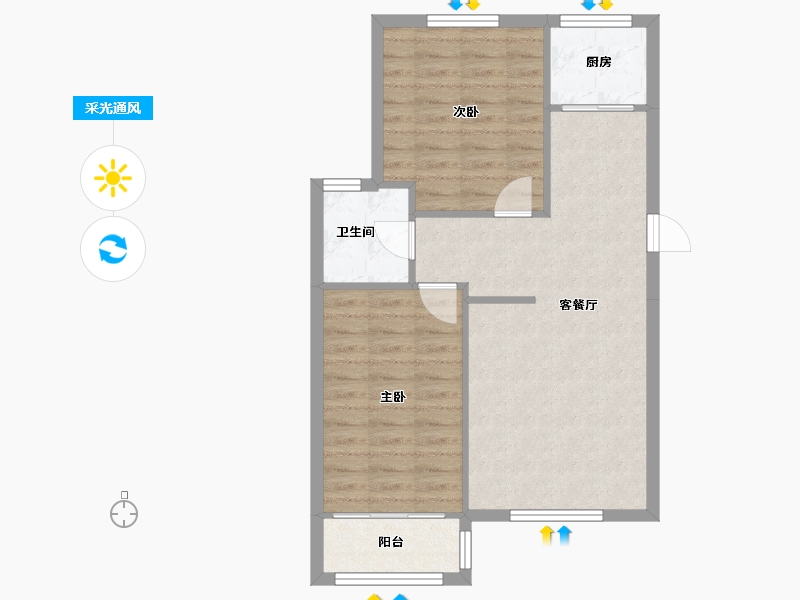 河北省-衡水市-锦绣东城-80.00-户型库-采光通风