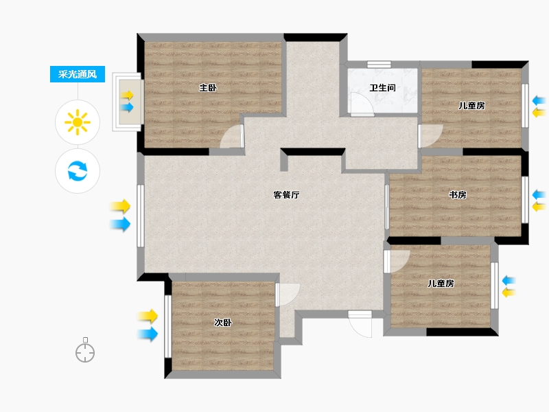 山东省-菏泽市-曹州毛胡同-280.00-户型库-采光通风